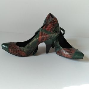Bertie Mary Jane Snakeskin Pattern Shoes